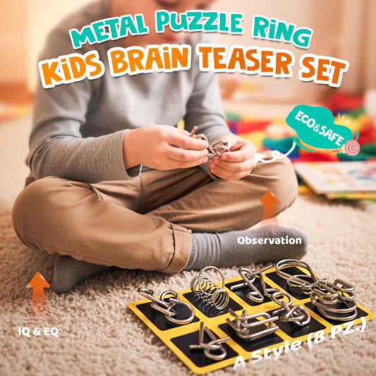 🧩🧠🔠Zestaw metalowych pierścieni (8 elementów, gra edukacyjna)