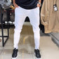 Męskie spodnie slim fit w jednolitym kolorze